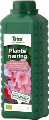 Trim Plantenæring Trim Plantenæring er en 100% organisk og langtidsvirkende flytende gjødsel som stimulerer rotdannelse og gir vekst.